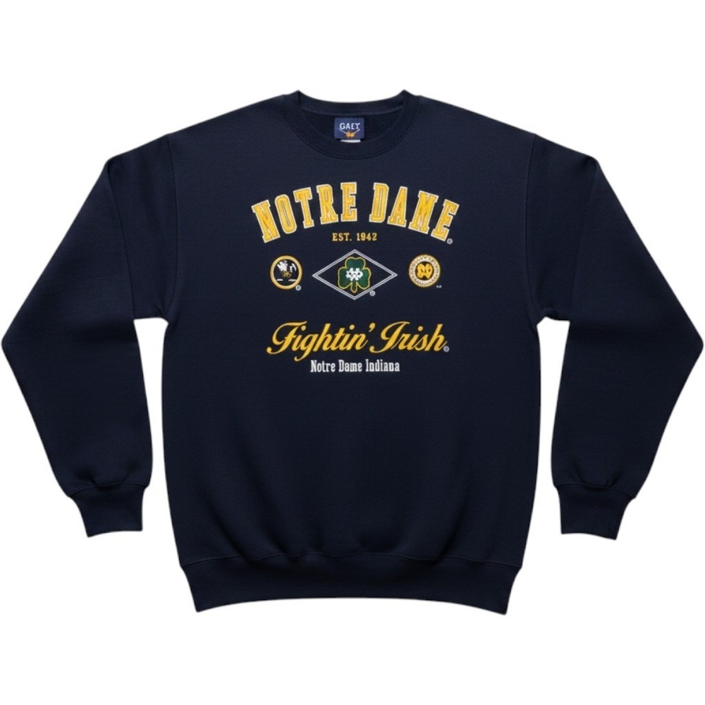 Galt Crew Sweatshirt Men Large Navy Notre Dame Fightin Irish Collegiate Pullover